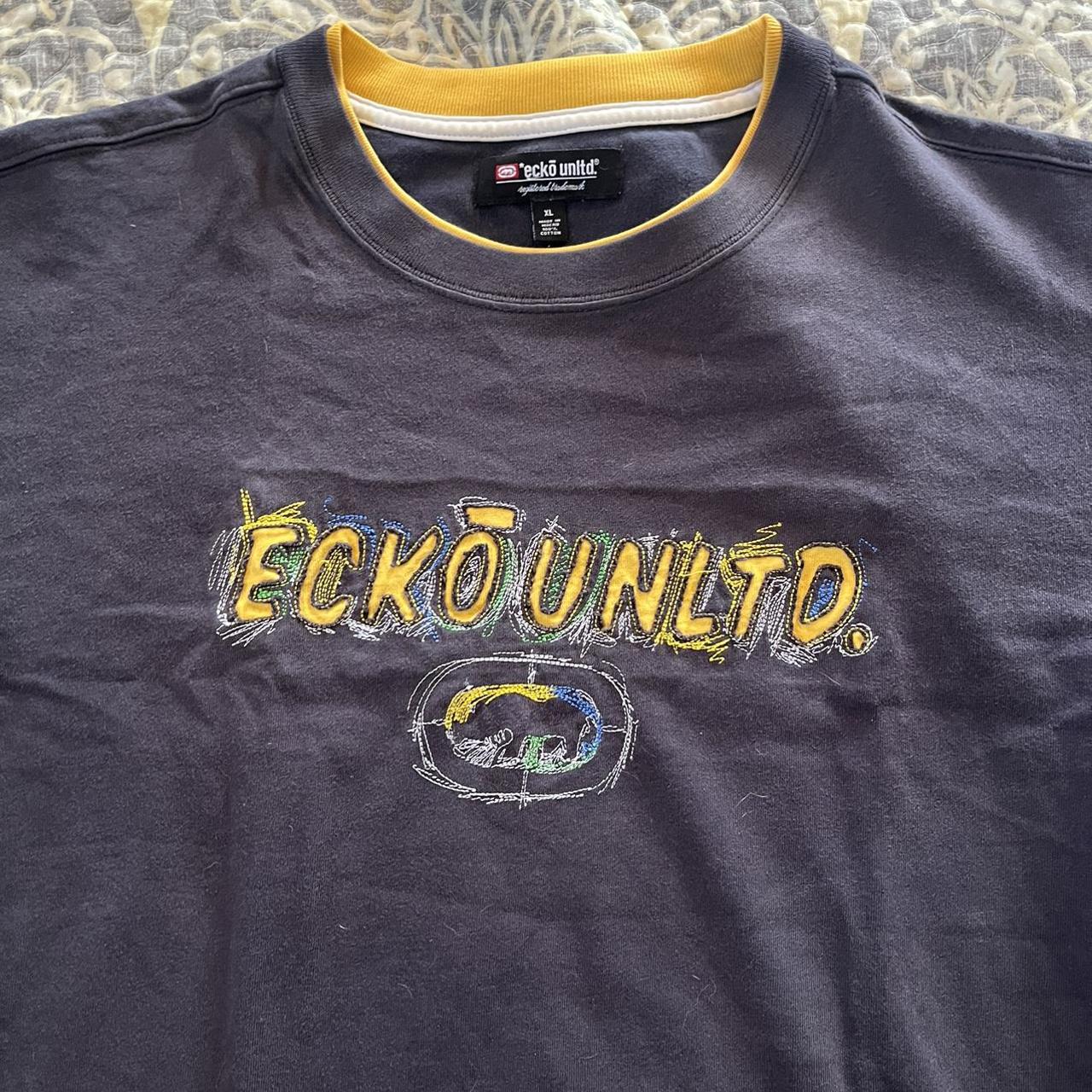 Super Dope Layered Ecko Unltd Shirt With Embroidered Depop 0828