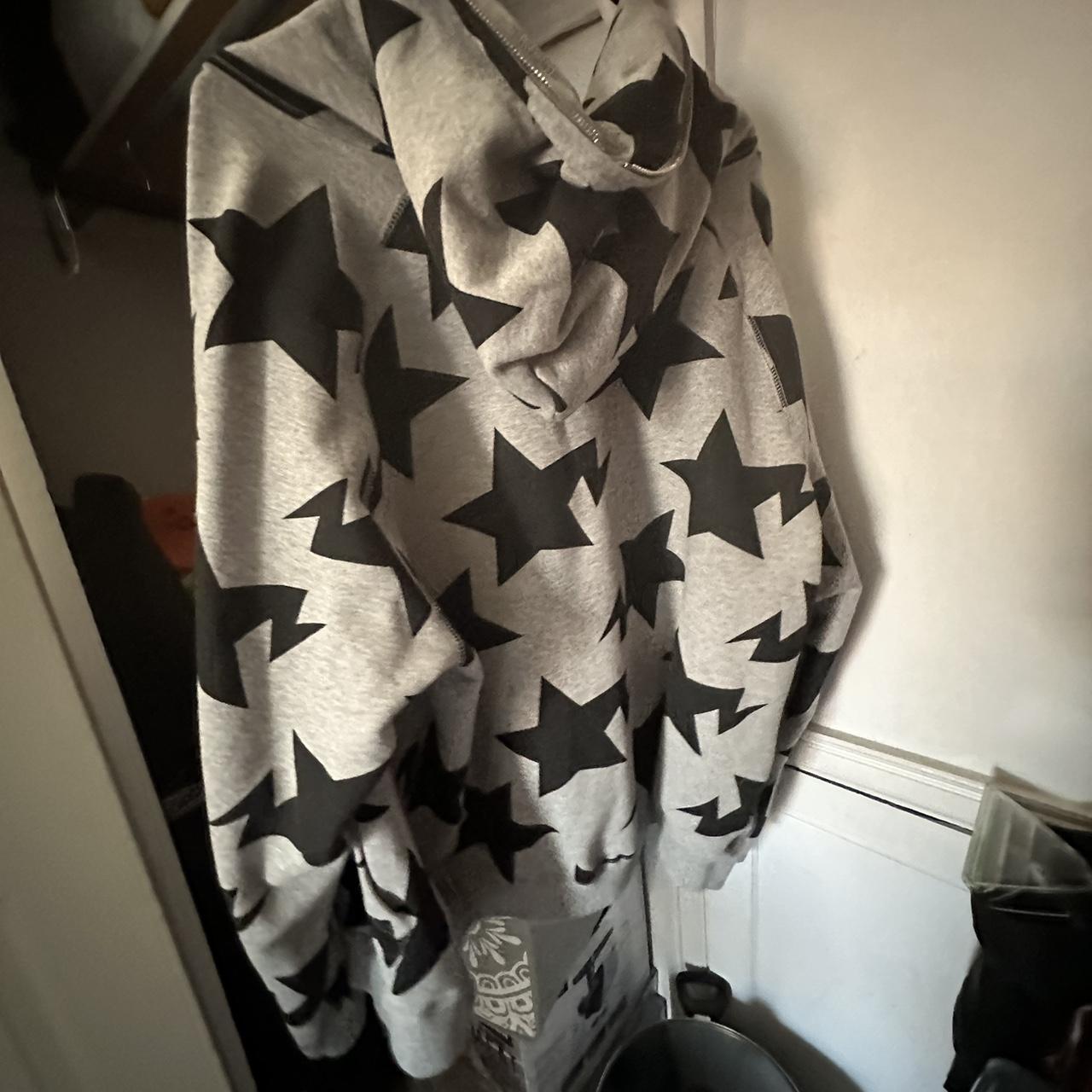 BAPE Men's White and Black Hoodie | Depop