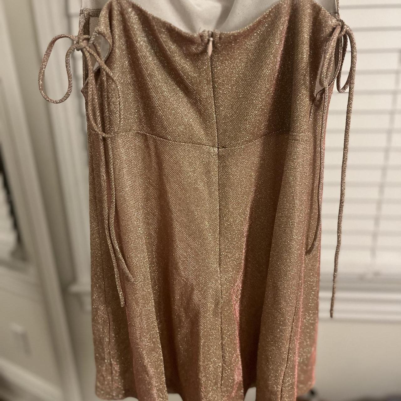 Lucy in the Sky Women's Gold Dress Depop