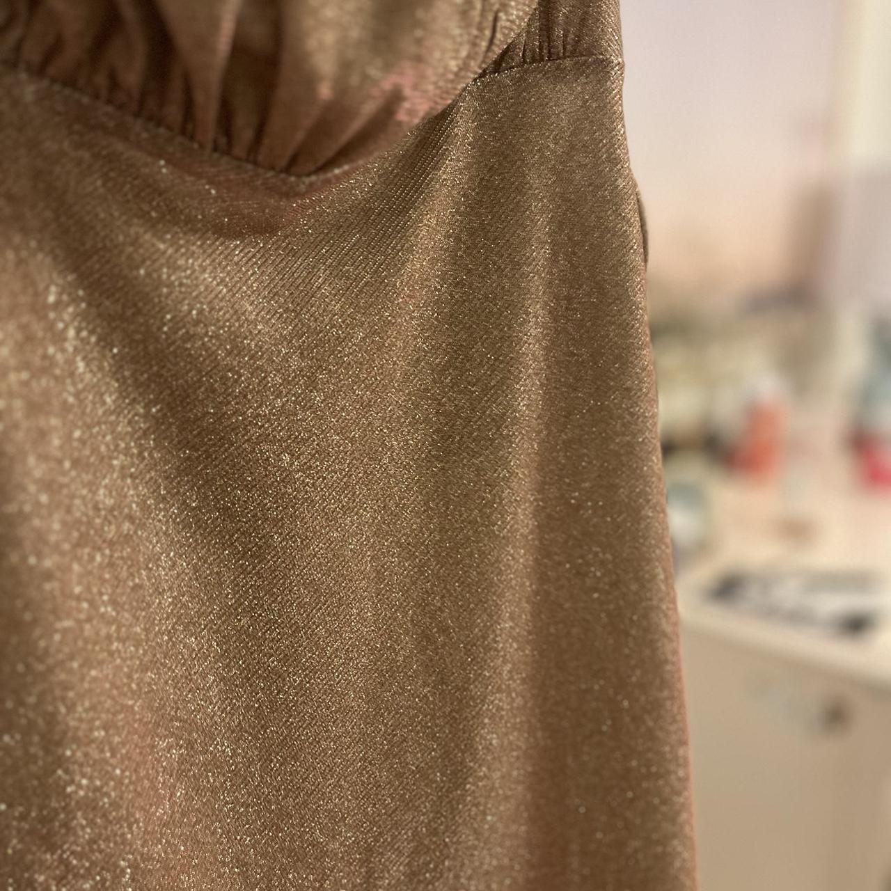 Lucy in the Sky Women's Gold Dress Depop