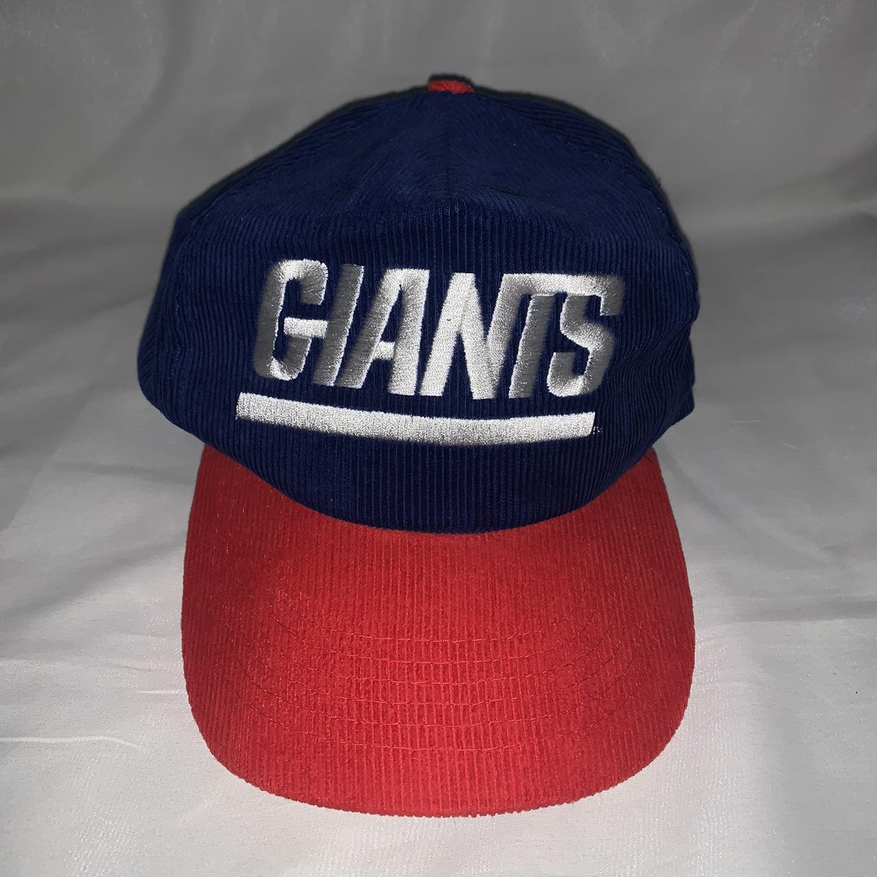 VTG 90s New York Giants Corduroy Hat Snapback Cap Mens NFL Football Blue  Retro