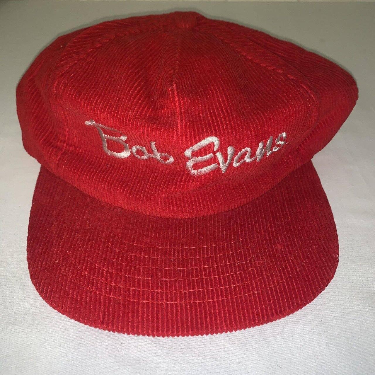 Vintage Bob Evans Corduroy Snapback Hat Cap Red... - Depop