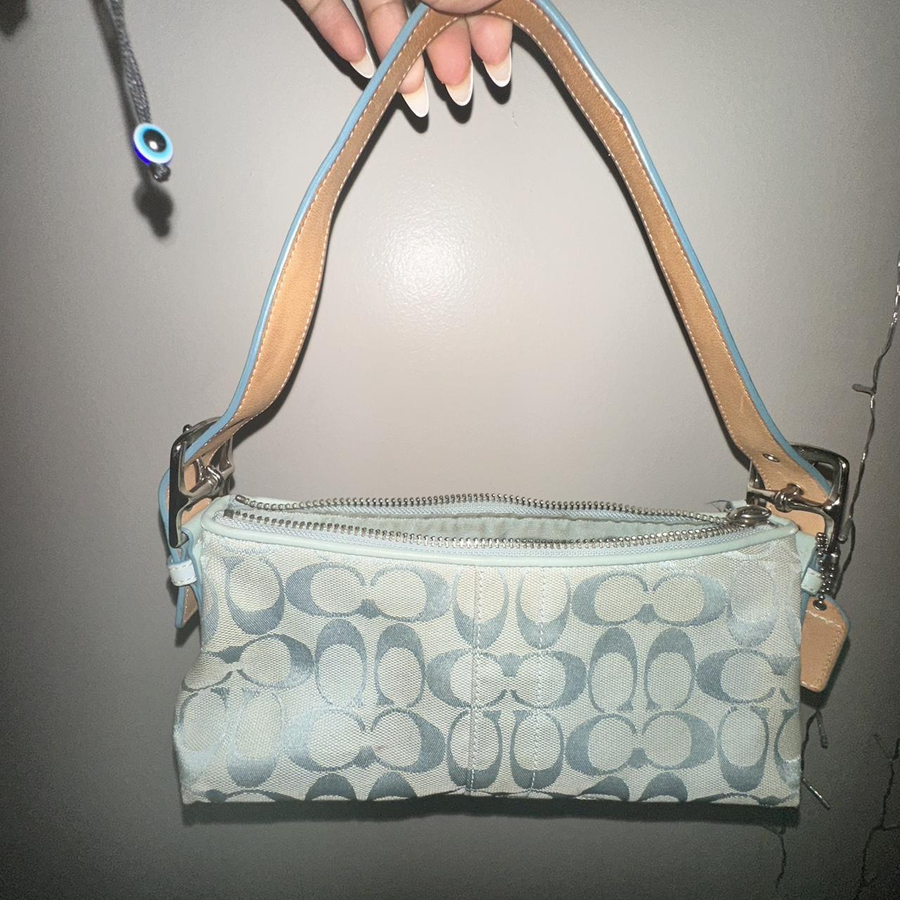 Baby blue cheap coach bag