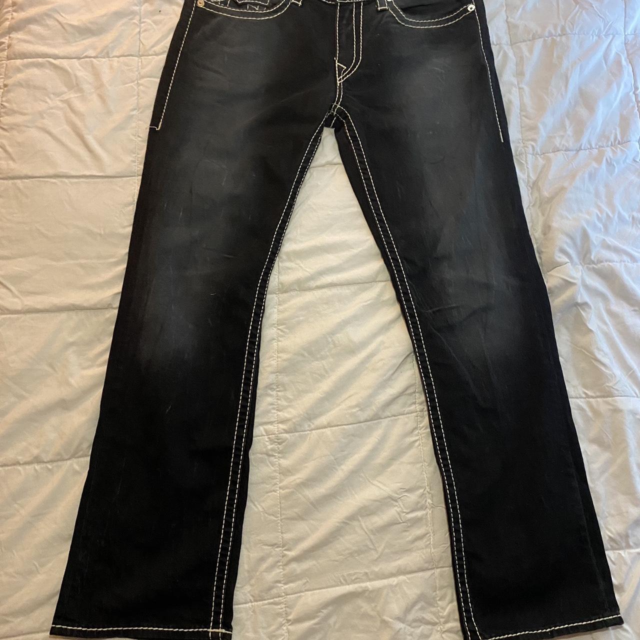 Black And White True Religion Jeans Y2k Streetwear Depop