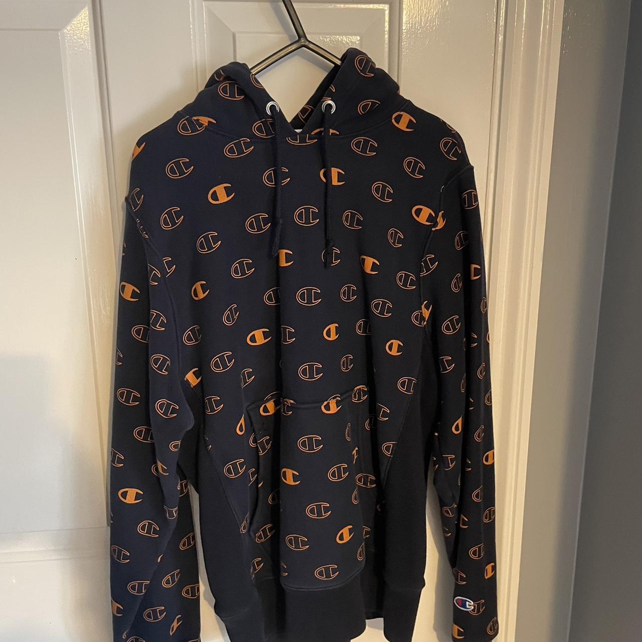 Champion navy and orange hoodie