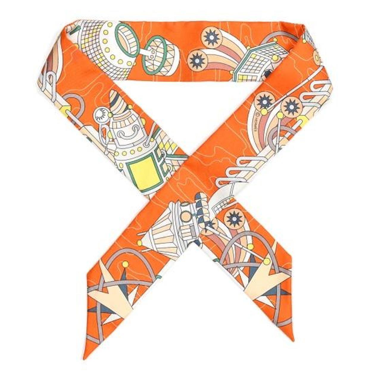 Hermes silk Odyssey orange twilly #hermes Depop