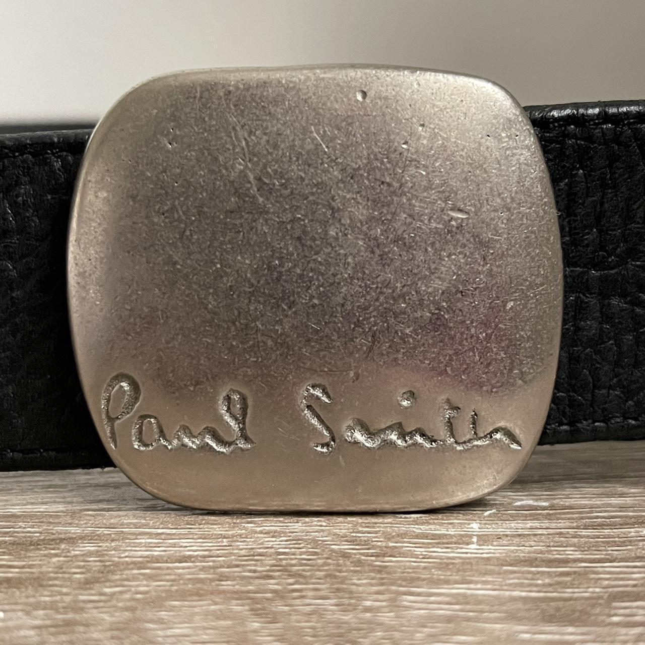 Paul Smith unisex black leather belt with