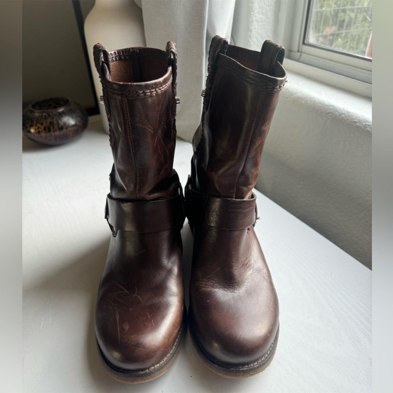 Genuine leather harness moto boots GIANNI BINI... - Depop