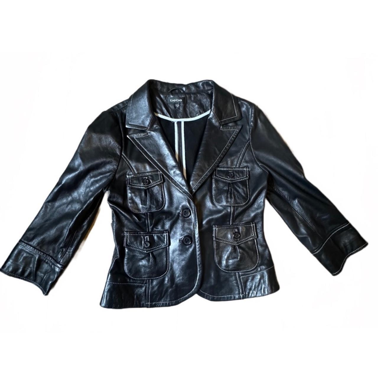 Y2K BEBE leather jacket BEBE 100 leather blazer Depop