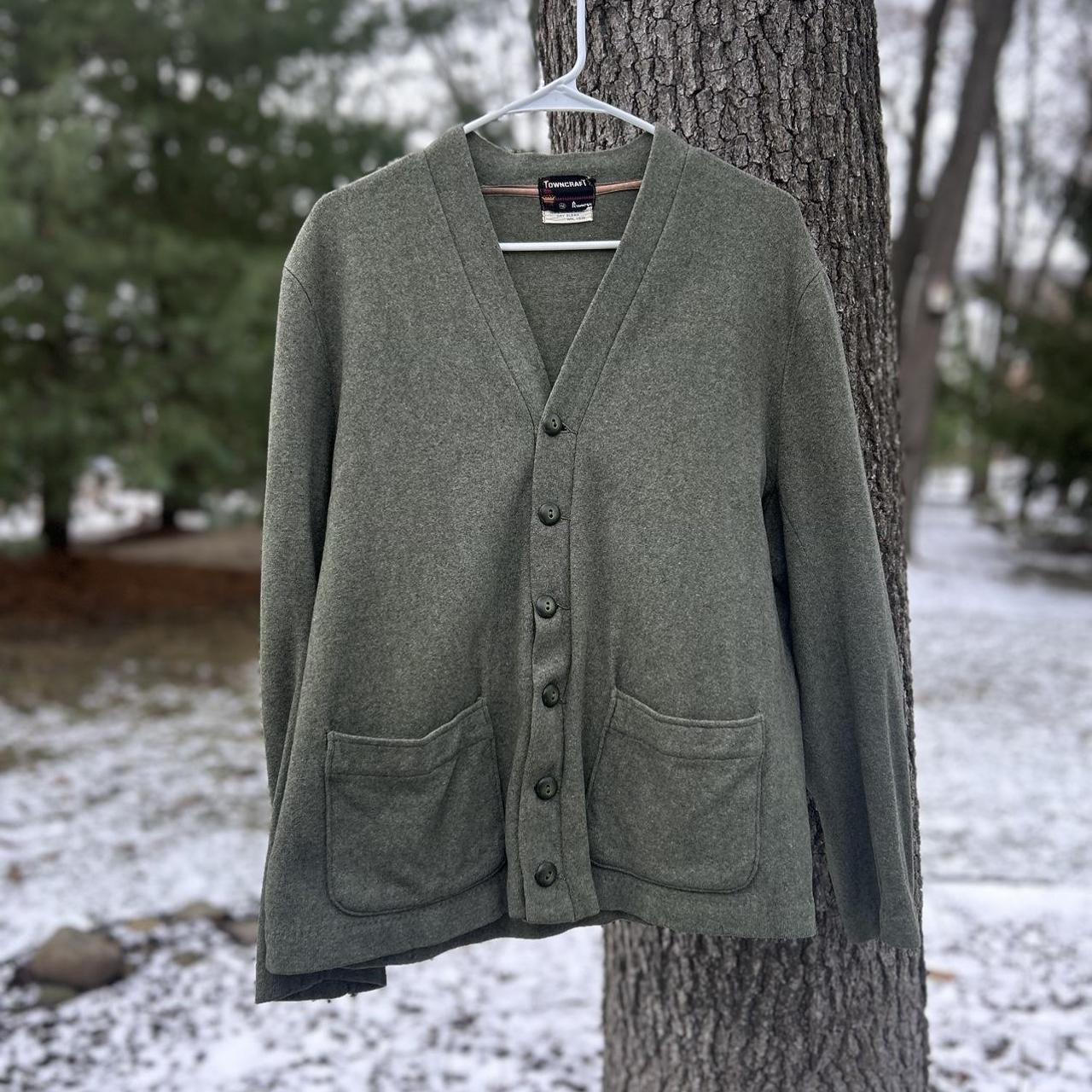 Vintage Green Towncraft JC Penney's 100% Virgin Wool... - Depop