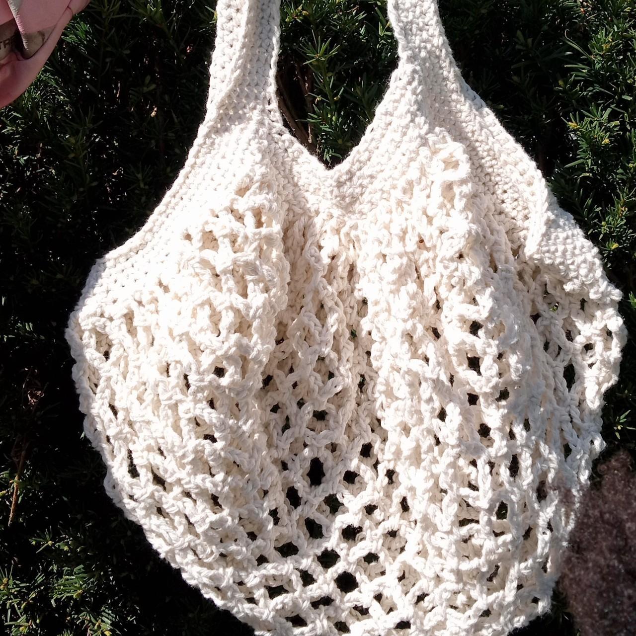 Handmade Crochet Mesh bag 🩷Made with 100% cotton... - Depop