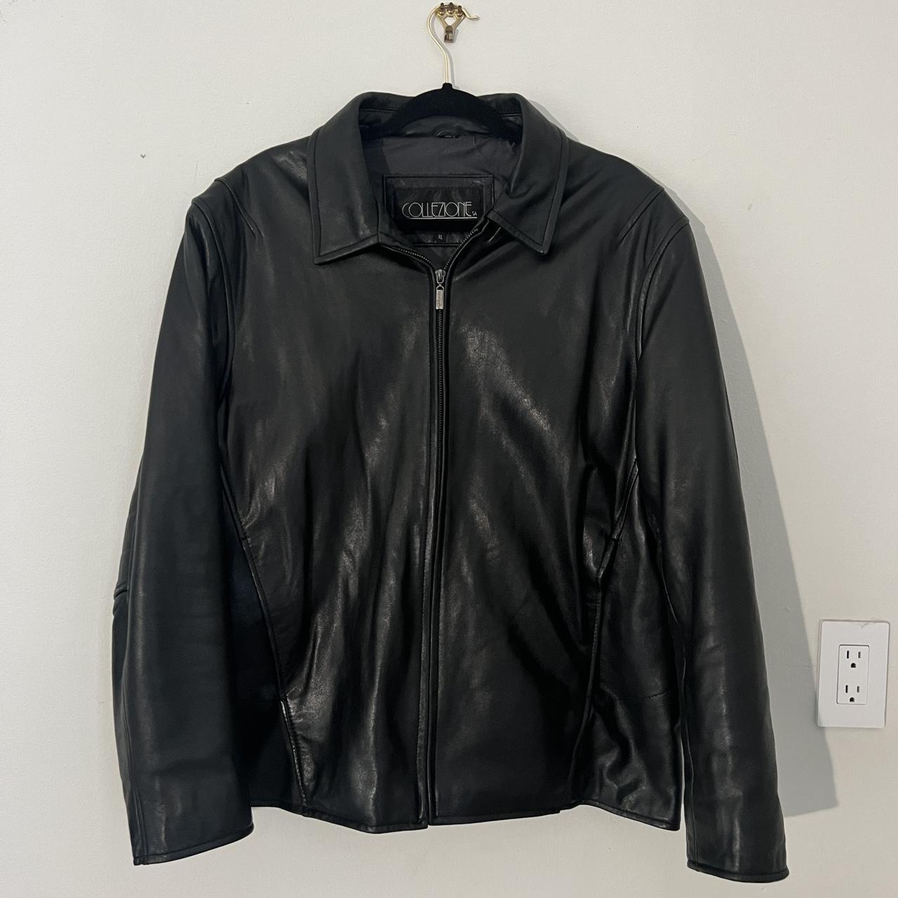 Emporio collezione men's outlet leather jacket