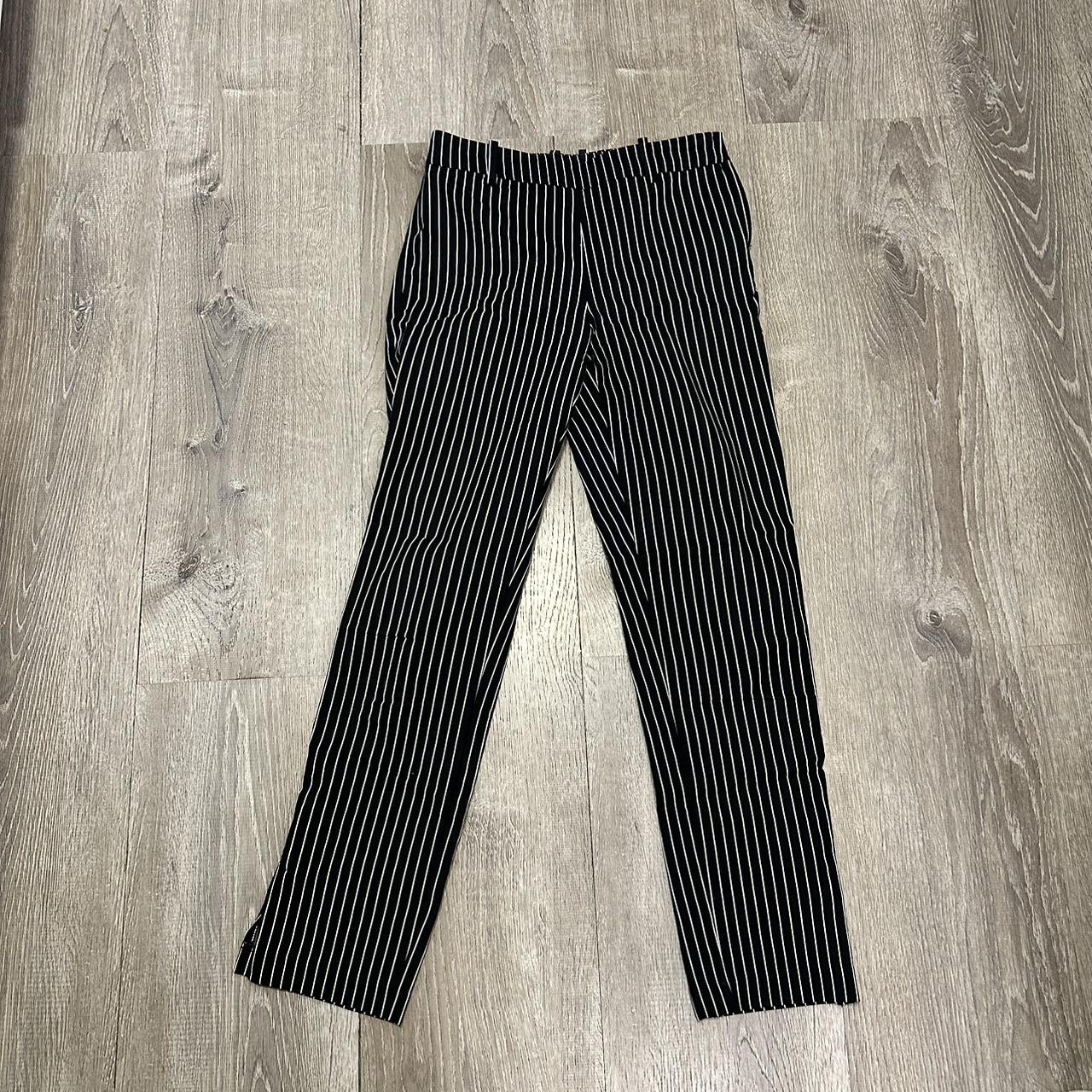 Black and white striped skinny pants hotsell