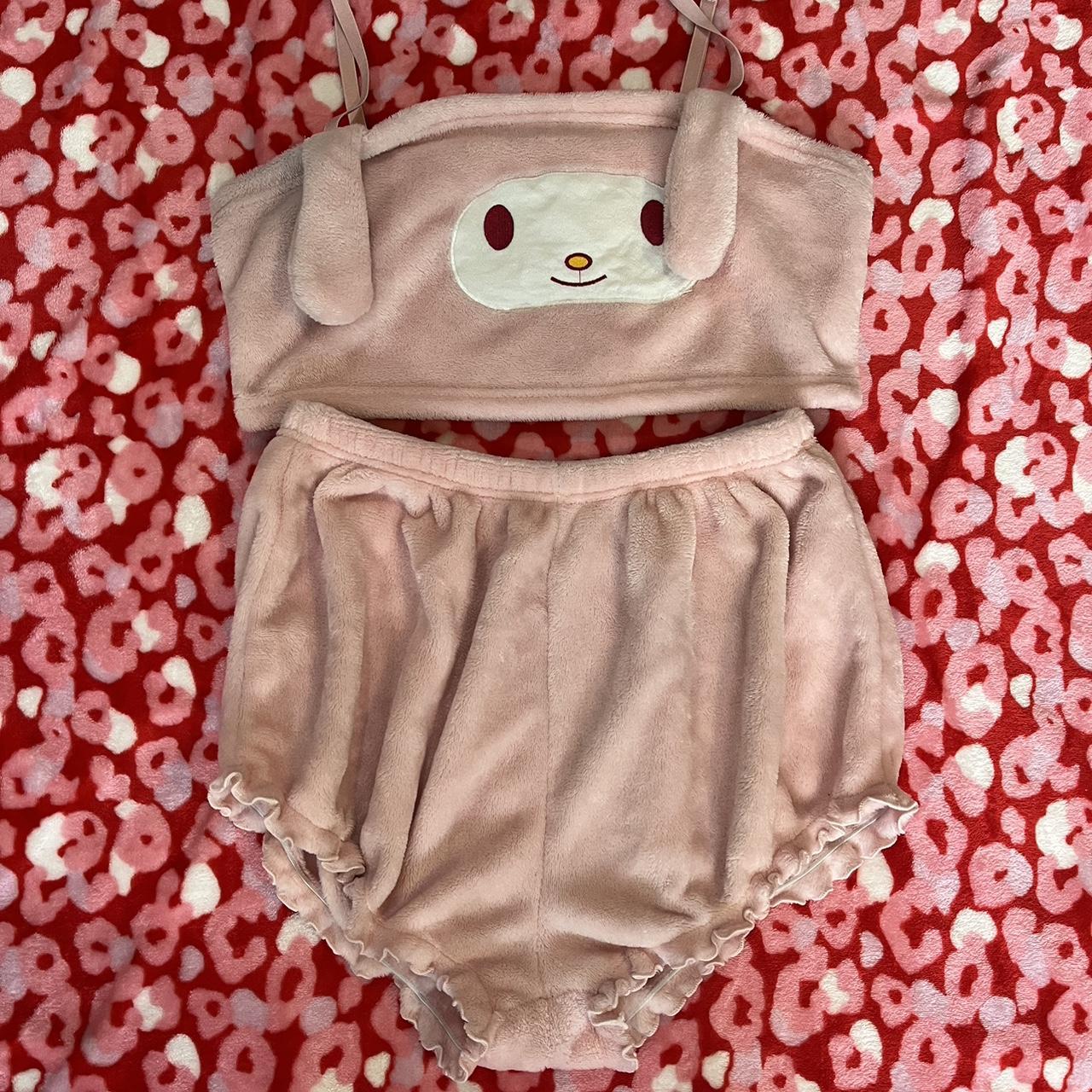 Sanrio Women's Pink and White Pajamas | Depop