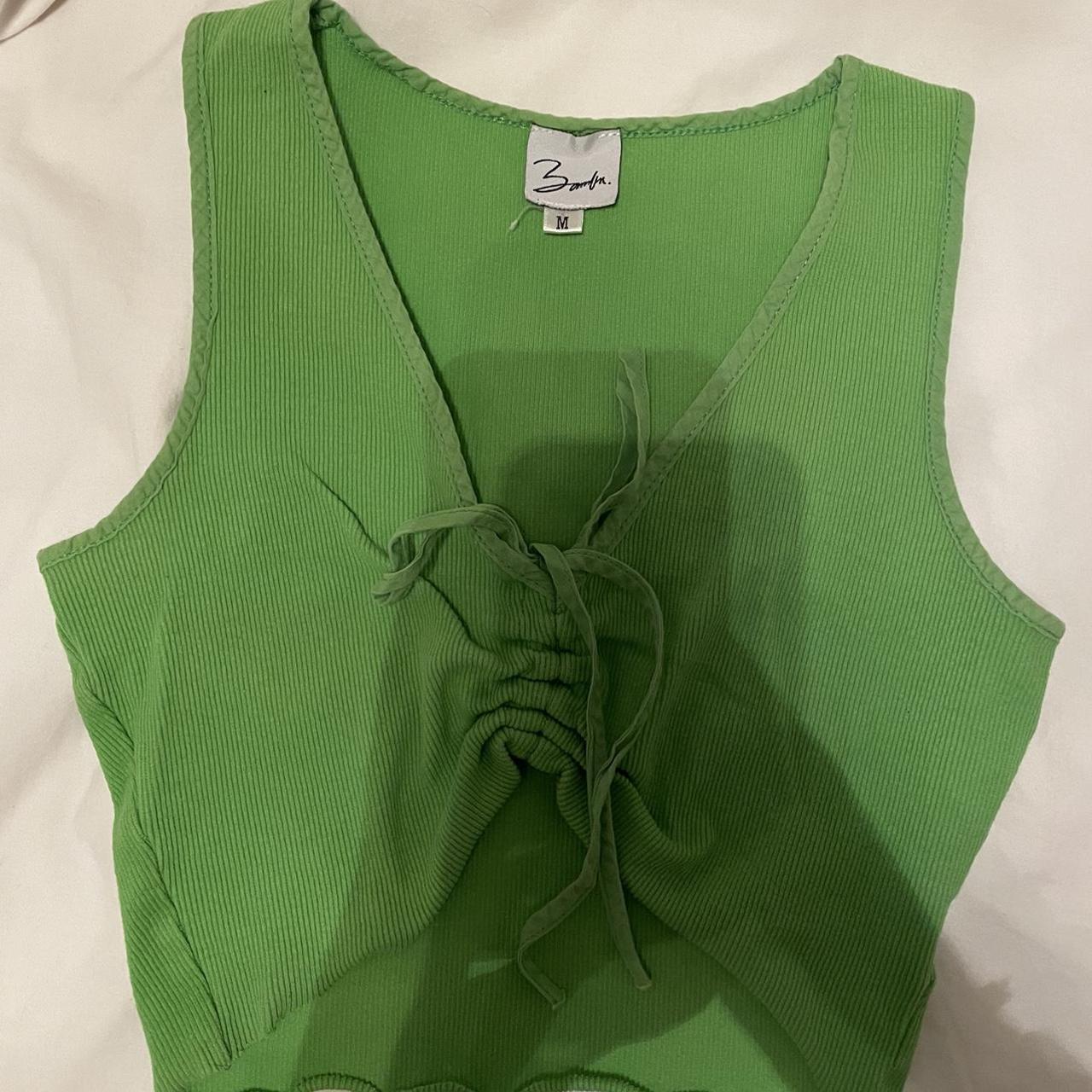 Bāmba Swim Women's Green Croptop Depop