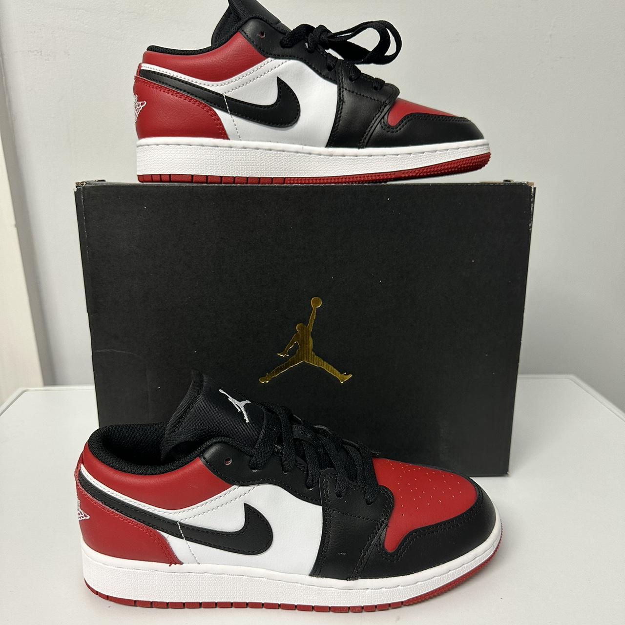 Jordan Women's Black And Red Trainers | Depop