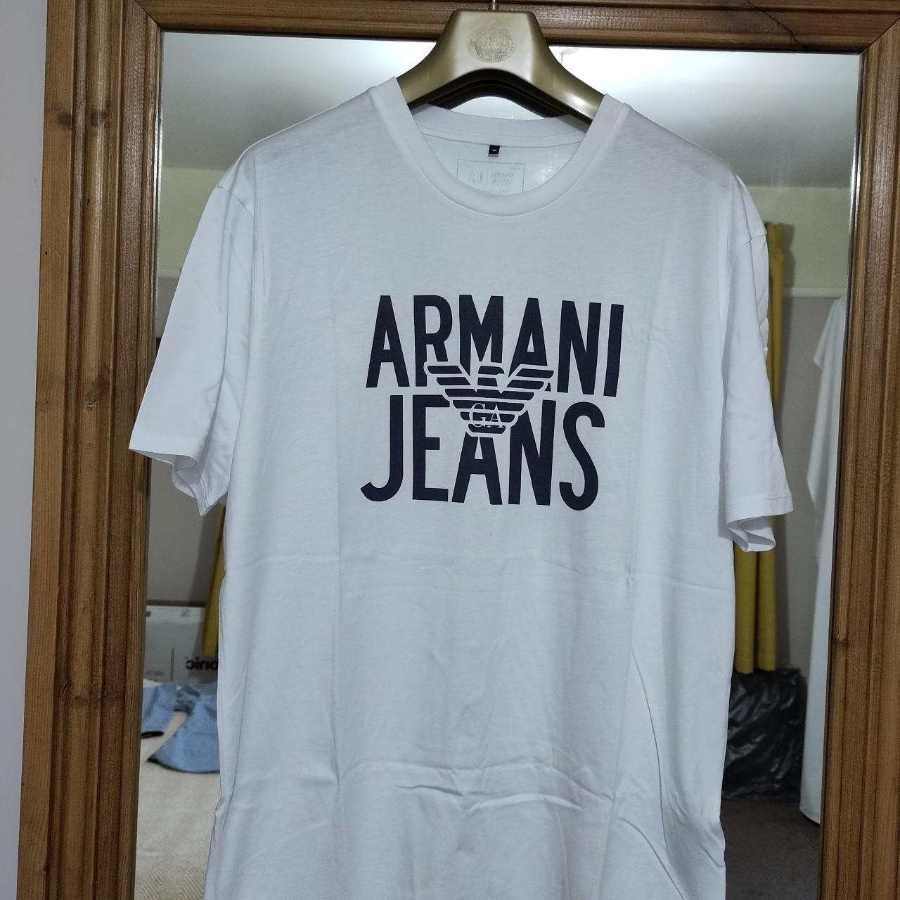 Armani jeans hotsell t shirt white