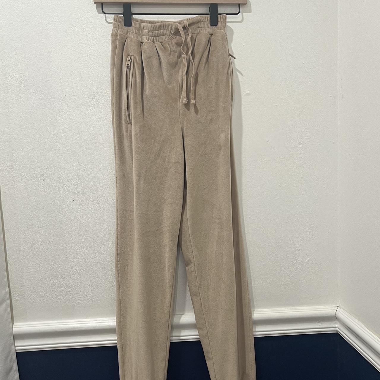 Skims Velour High Waist Joggers Golden Beige