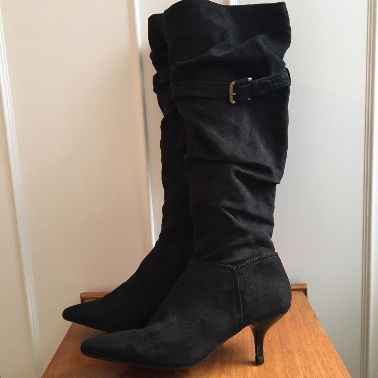 Slouchy zip up Zara suede boots. Buckle detail. Worn... - Depop