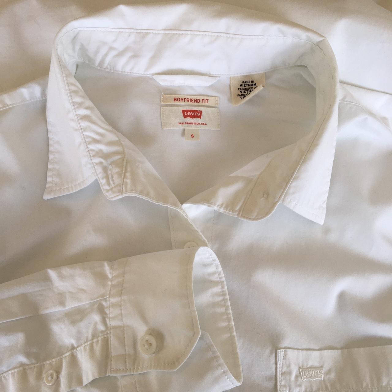 Levi’s boyfriend fit white cotton shirt. Never worn.... - Depop