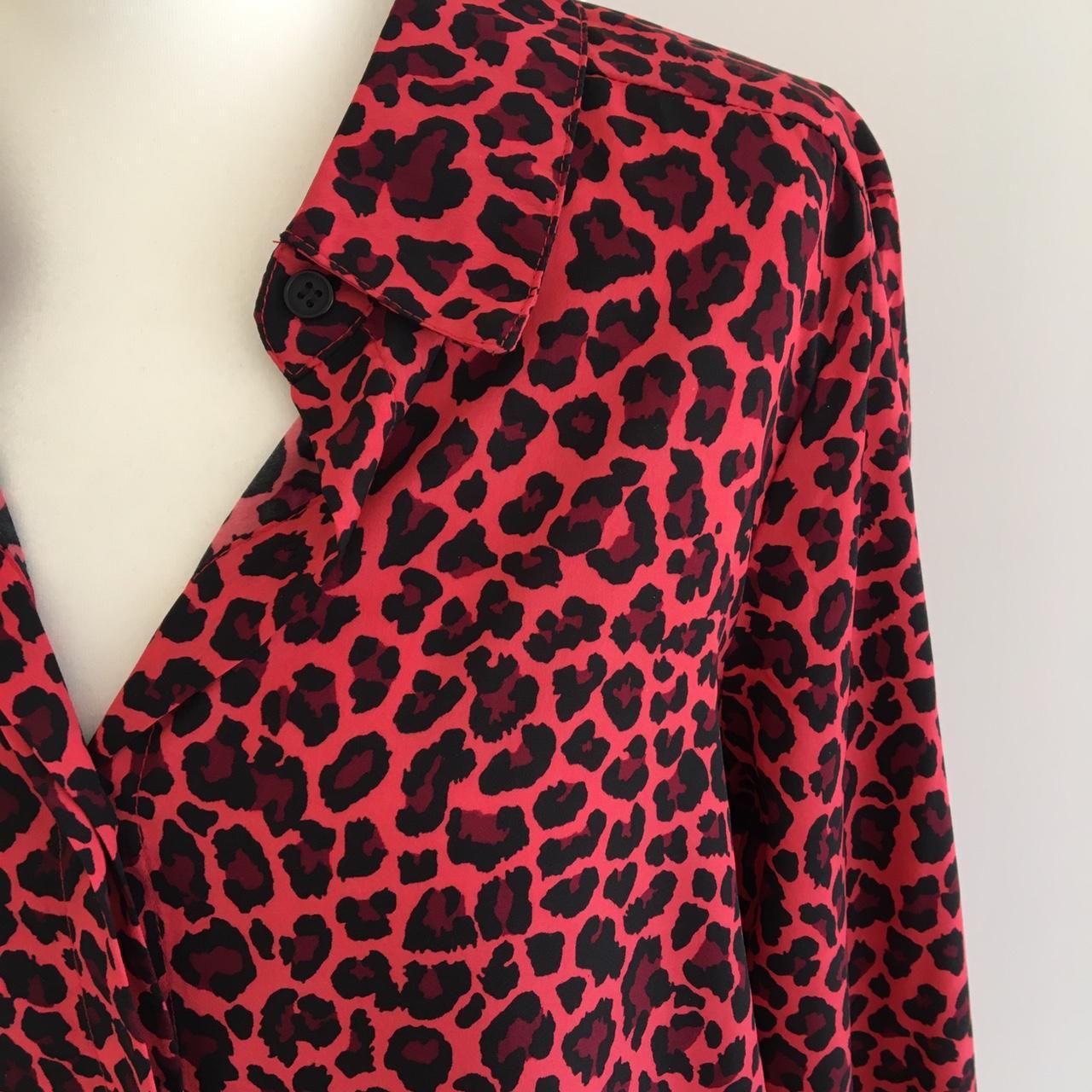 Brave Soul black and red leopard print shirt.... - Depop