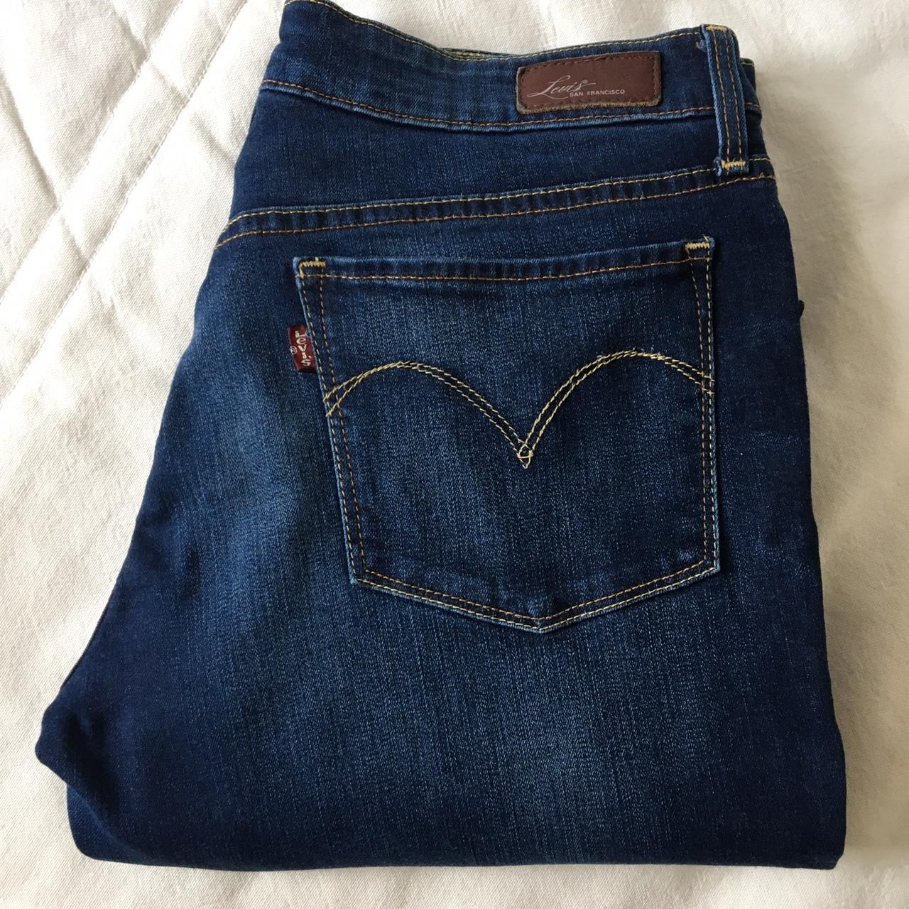 Levi’s Slight Curve dark blue wash jeans. Classic... - Depop