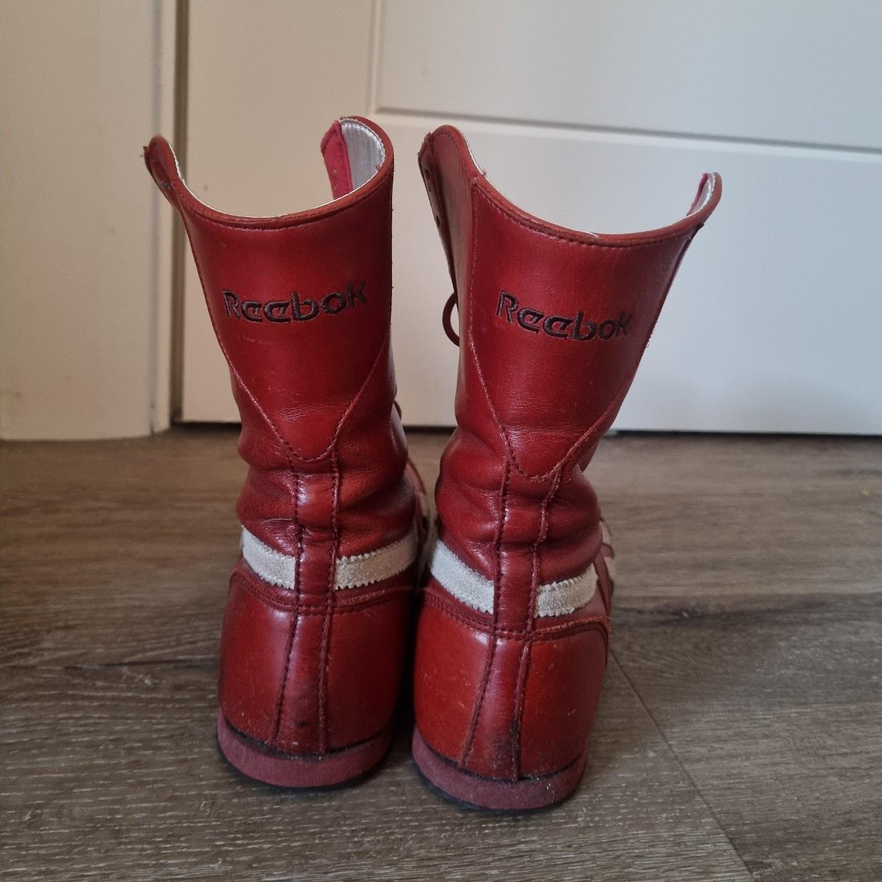 Insane red and white vintage reebok boxing shoes.... - Depop