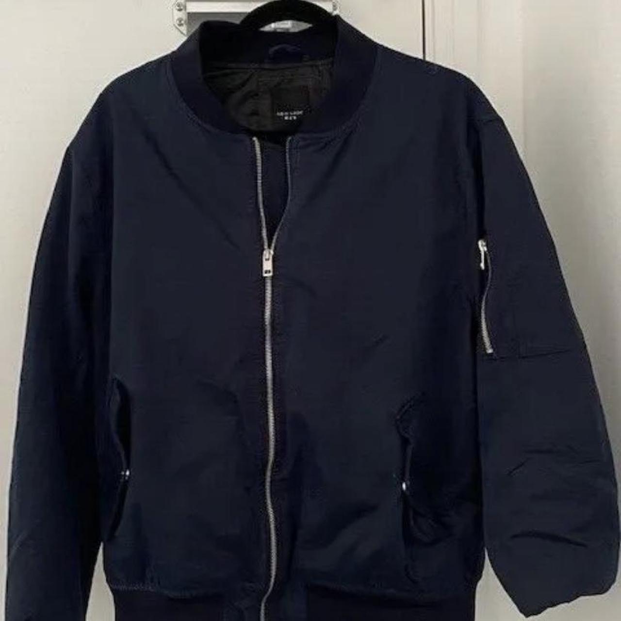 Blue Bomber Jacket Bomber Jacket Mens Navy Blue... - Depop