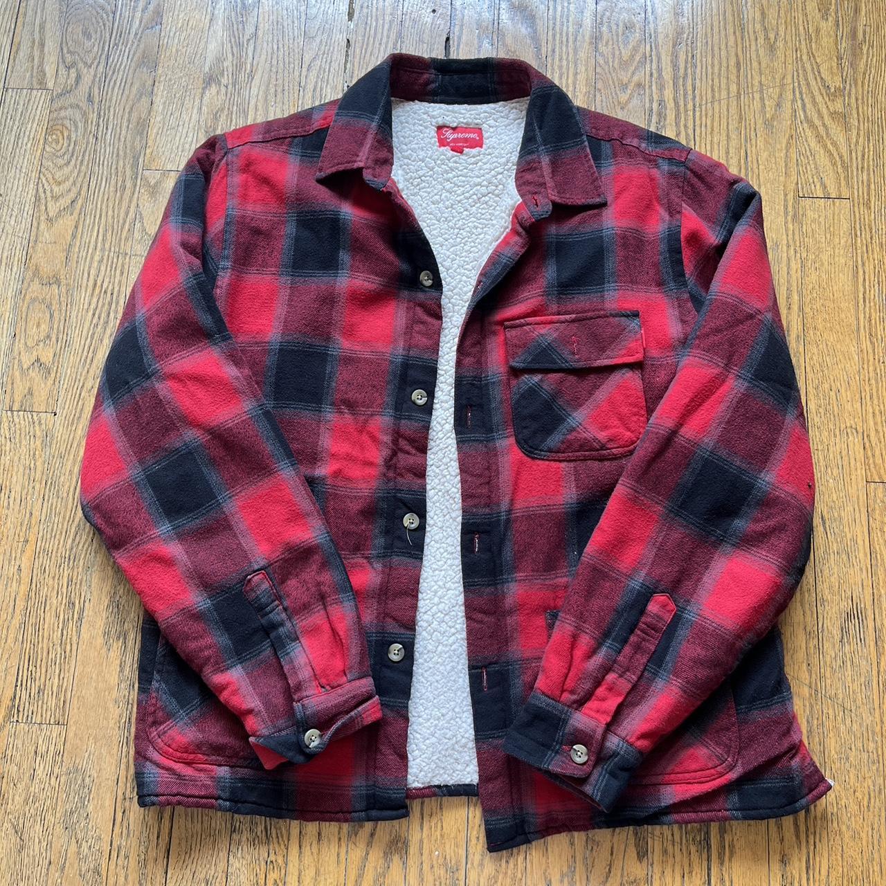 Supreme flannel-jacket - Depop