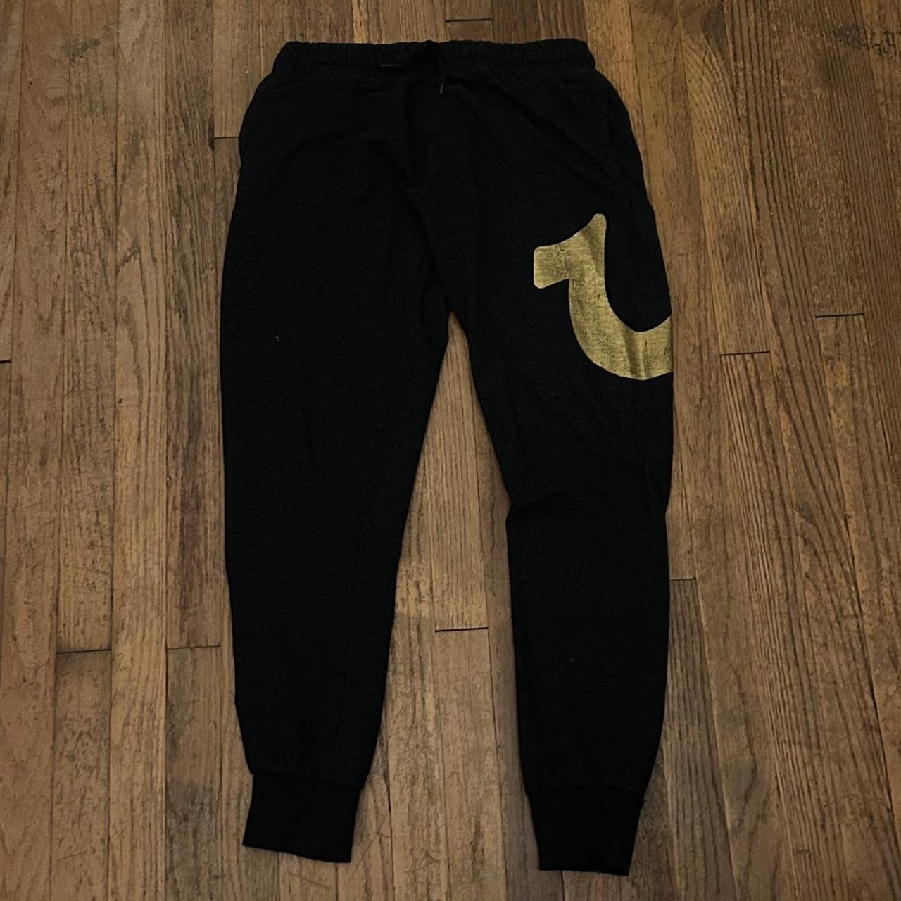 True religion black discount and gold joggers