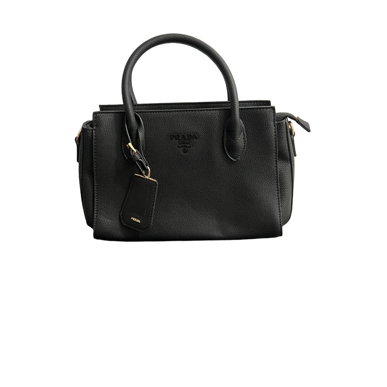 Prada Faux Black Tote Shoulder Bag with Strap Item