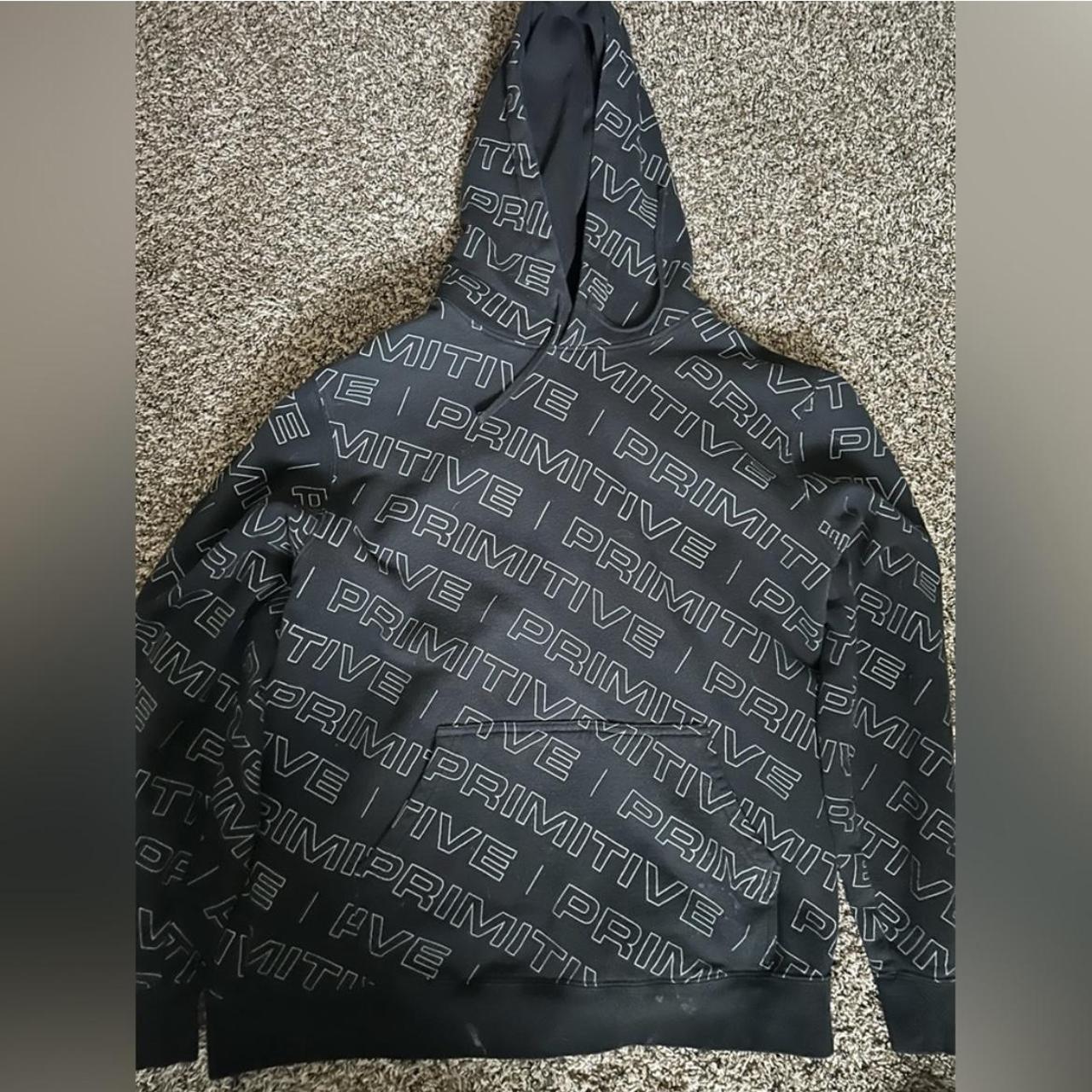 Primitive Men's Black and Grey Hoodie | Depop