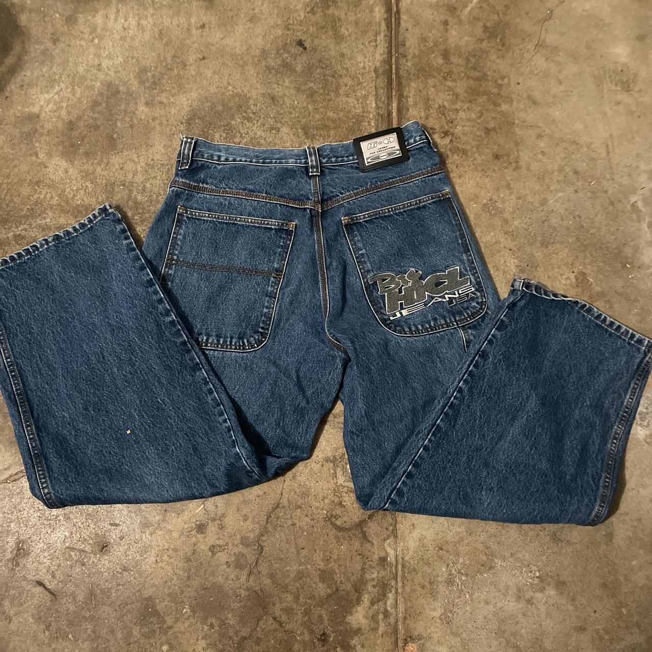 Vintage 90s Y2k Hi Cut Line Jeans Hi Husa Light Wash | Depop