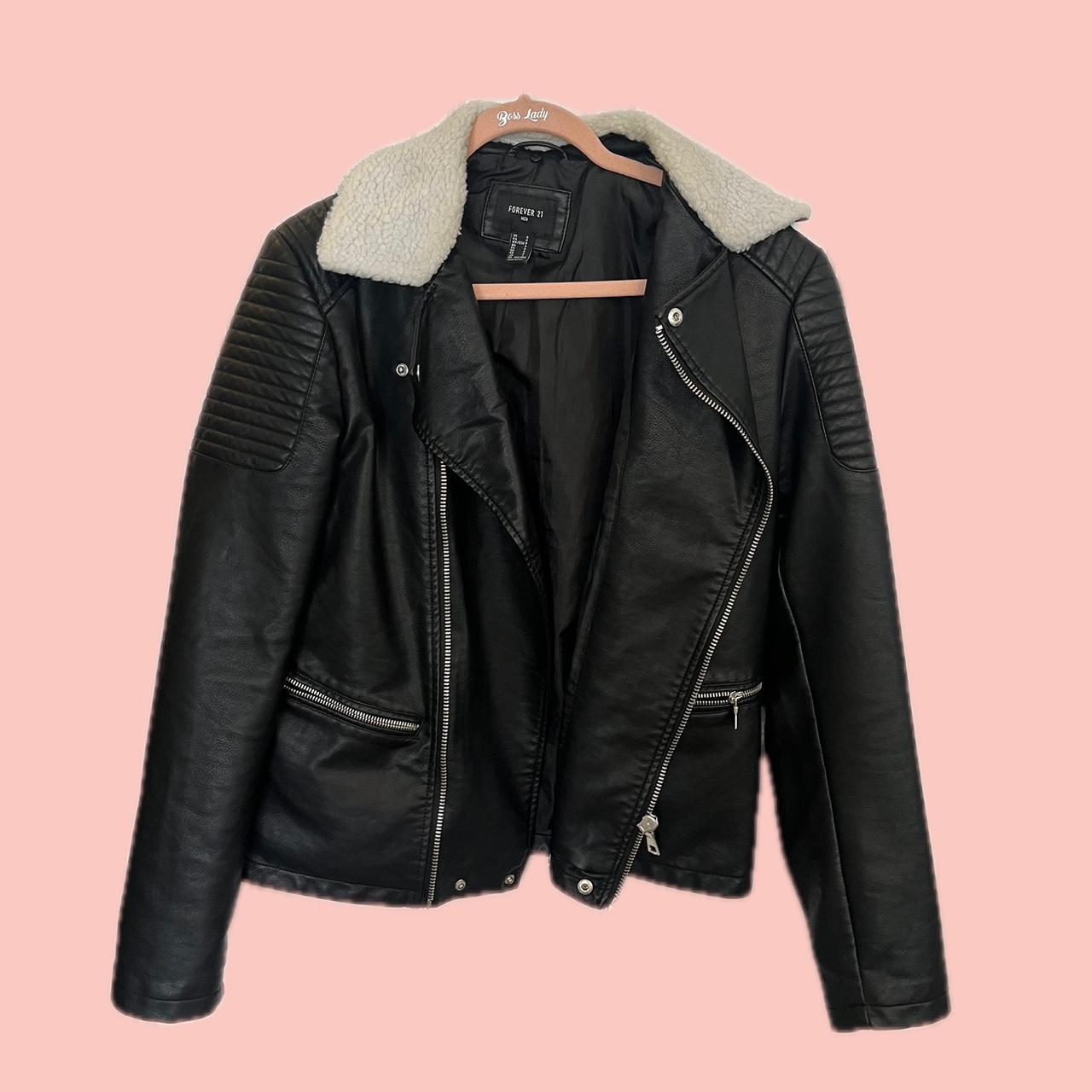 Black leather jacket forever 21 best sale