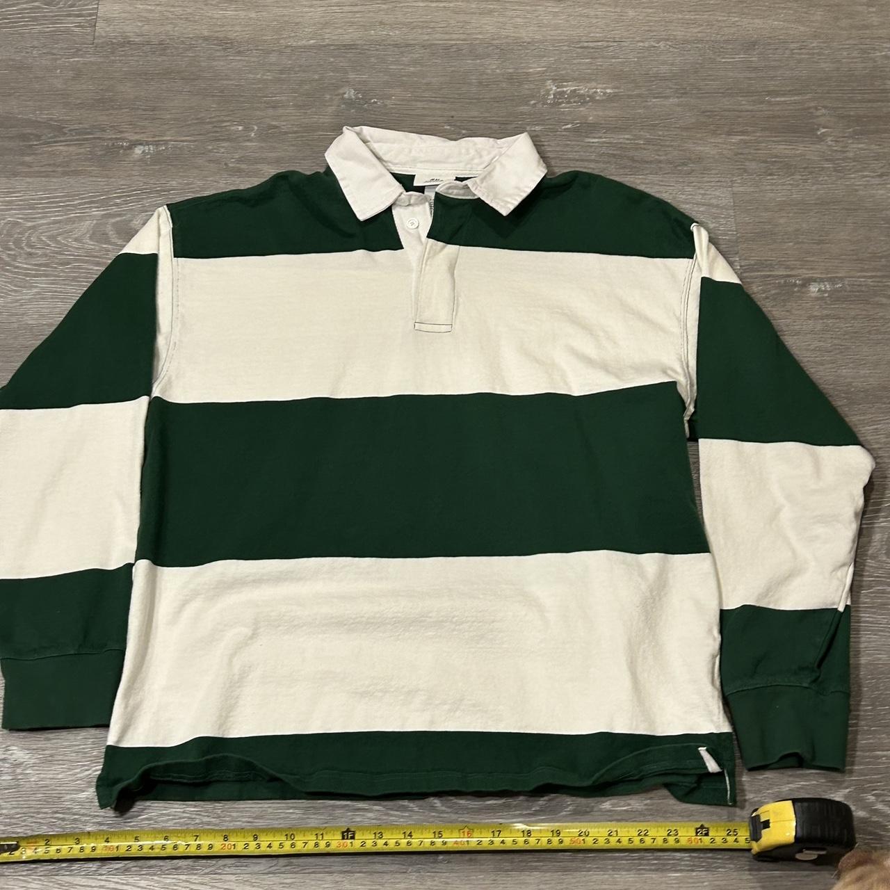 green and white hnm sweater size: L DM FOR... - Depop