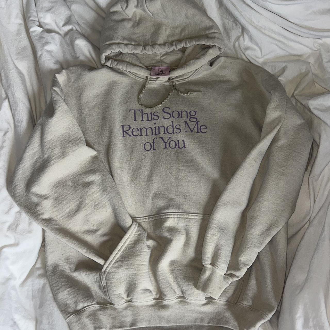 Cream and Purple Lonely Ghost Sweatshirt hardly... - Depop