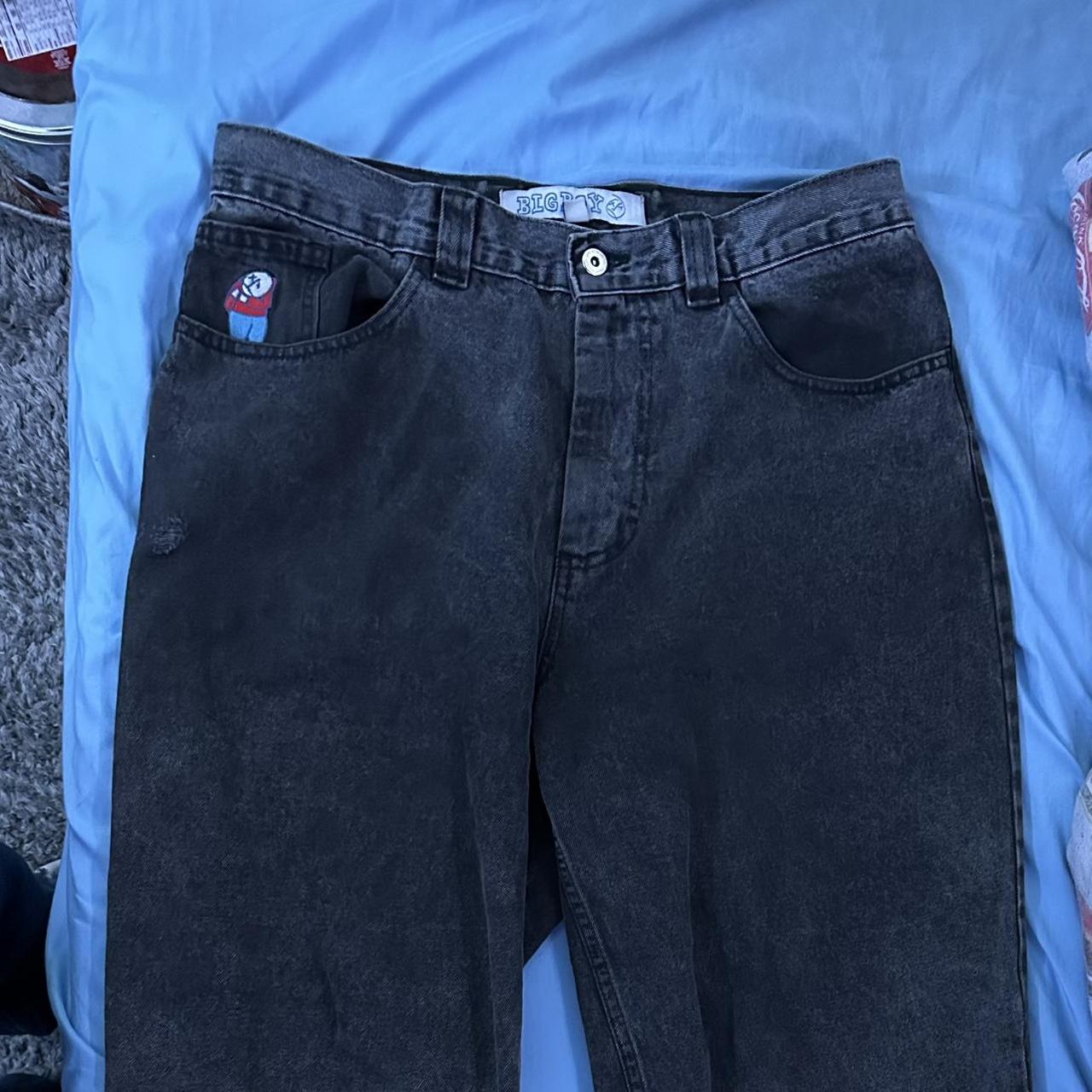 jordan-men-s-black-and-grey-jeans-depop