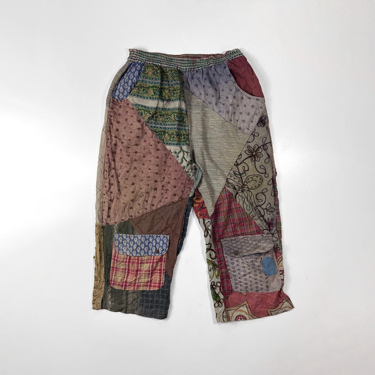 Women's Patched Pants - Multi - M – Patchwork Hip… - image 1