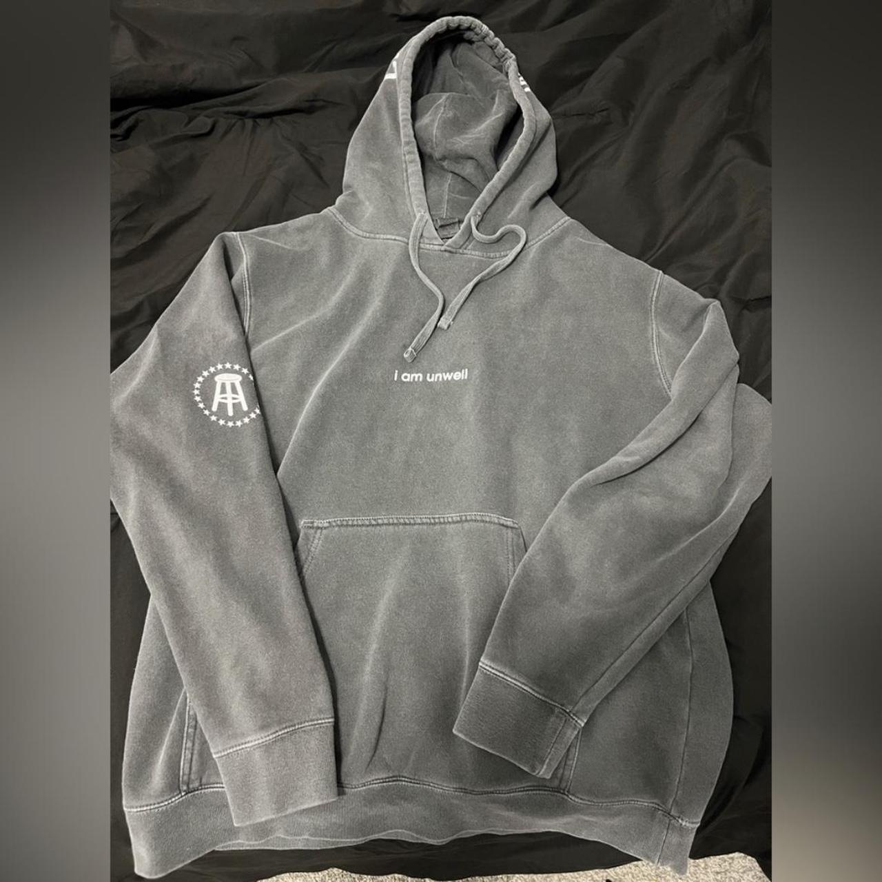 Barstool Sports Women's Grey and White Sweatshirt Depop
