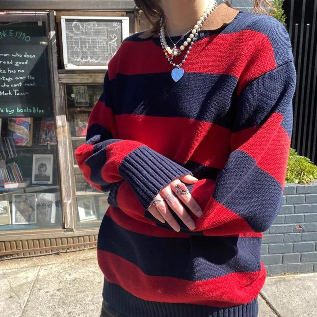 Brianna Cotton Thick Stripe Sweater Knit Sweater Cotton Thick