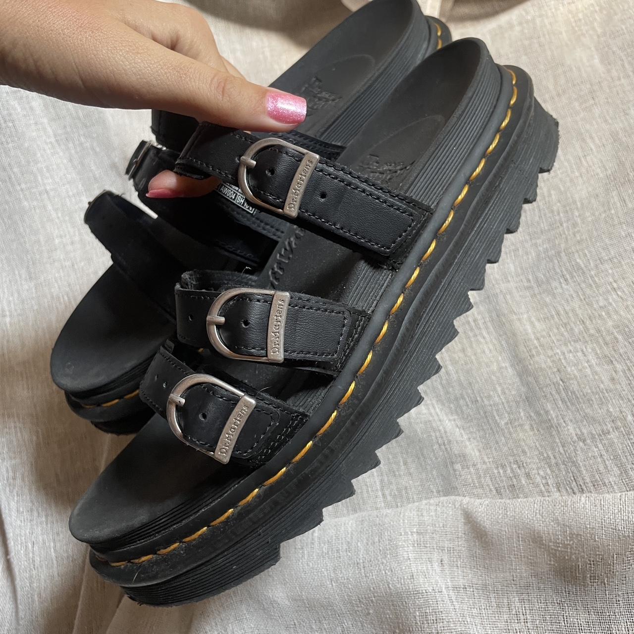 metallic dr marten sandals