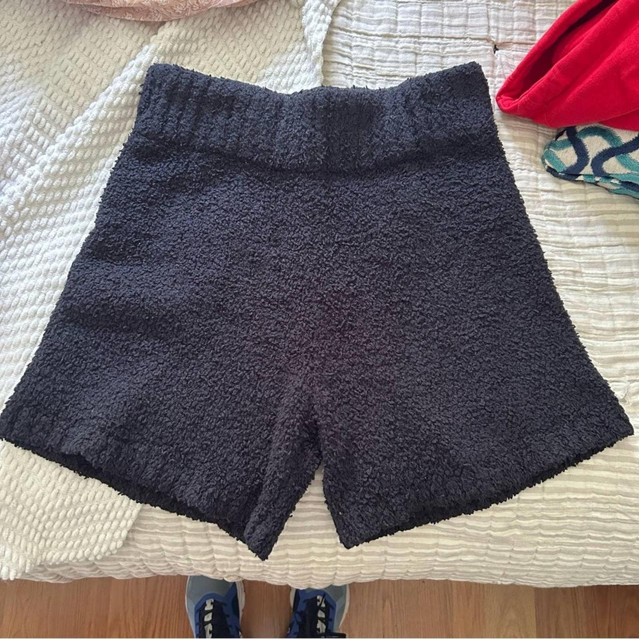 Skims Cozy Knit bouclé shorts - Onyx Great used - Depop