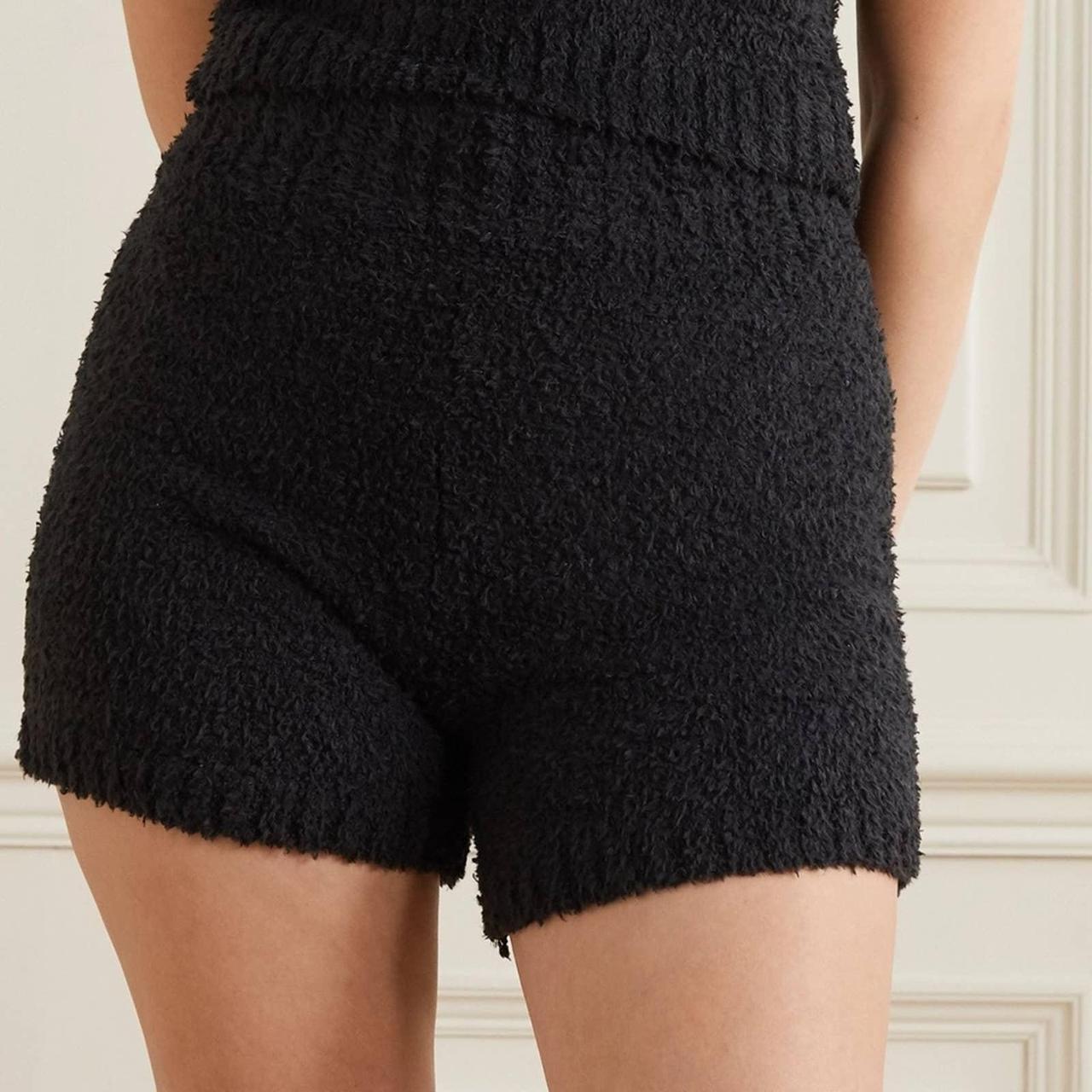 Black Cozy Knit Shorts