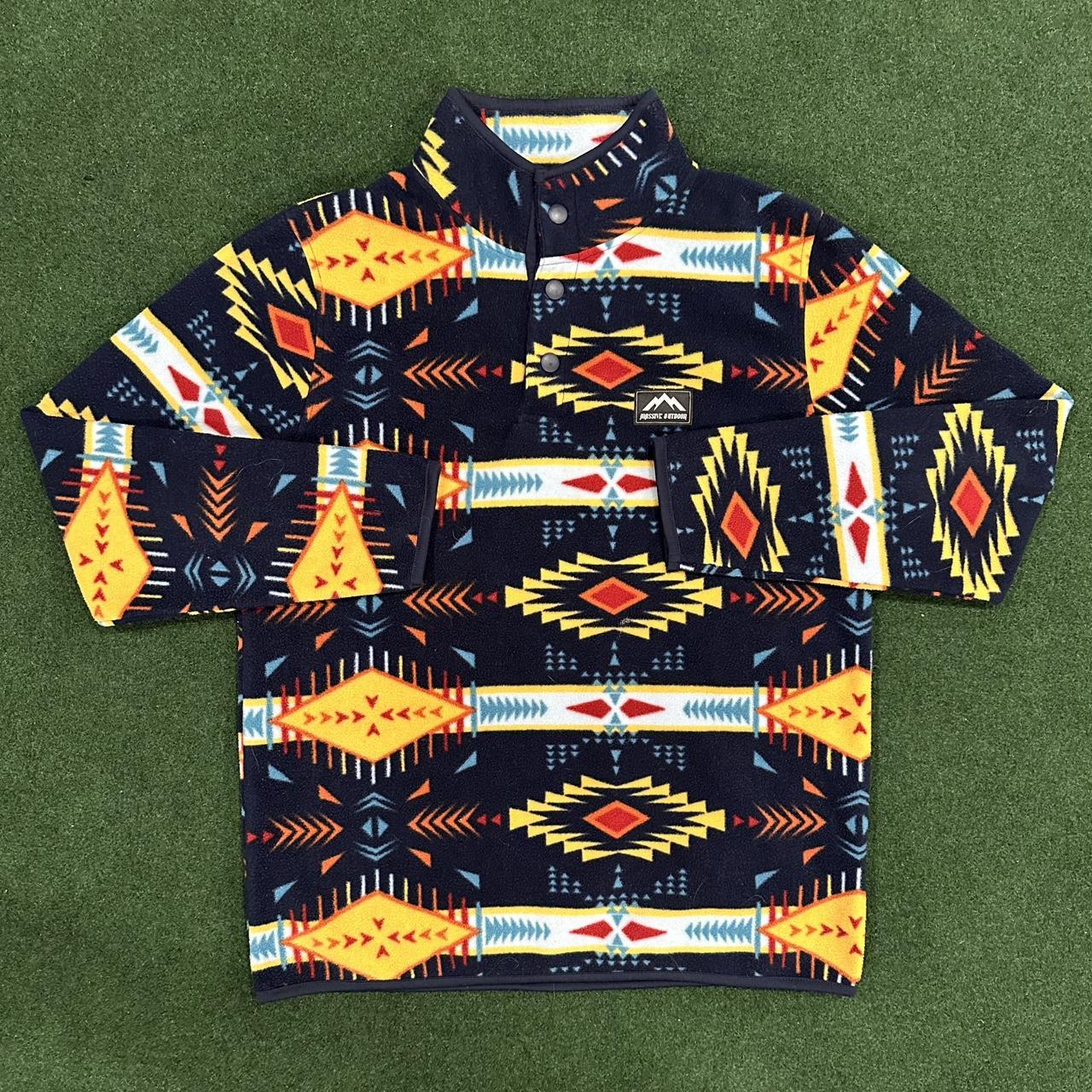 Men's Jacket - Multi/Blue - M – Aztec patterned f… - image 1