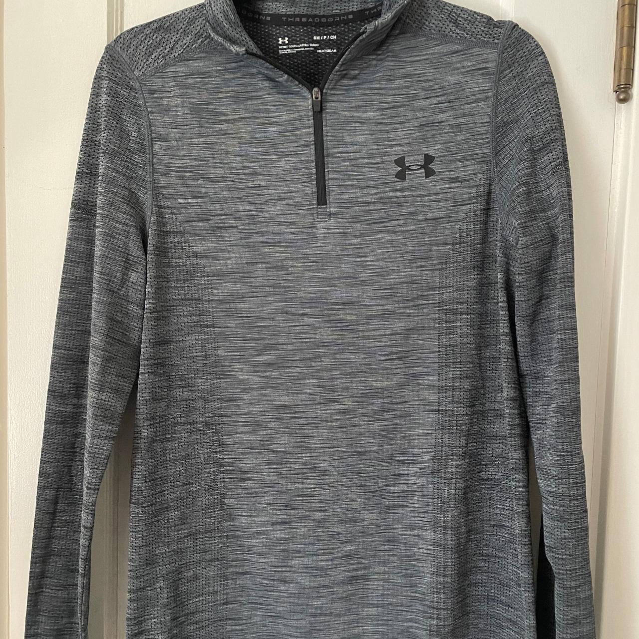 Men's Under Armour Heat Gear Gray Quarter Zip - Depop