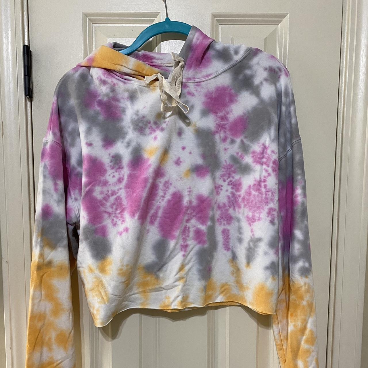Tie-dye Cropped Hoodie Lightweight / A few small... - Depop