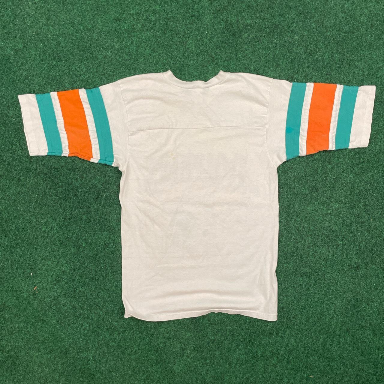 Vintage Logo 7 Miami Dolphins sweatshirt in white. - Depop