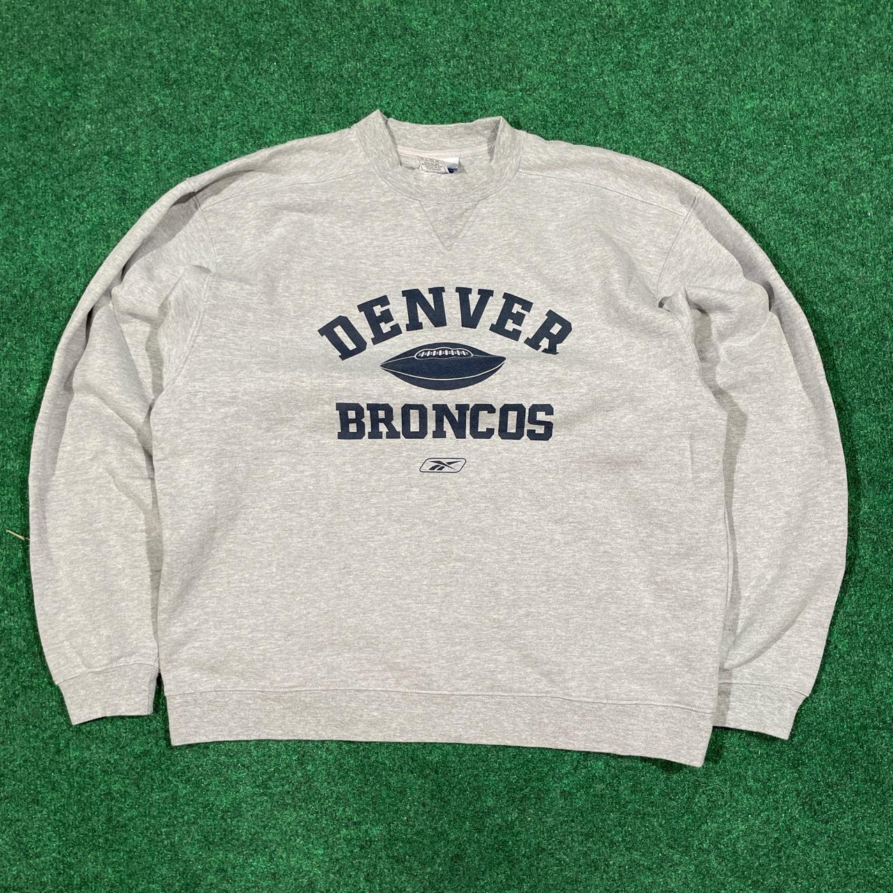 Vintage Denver Broncos Sweatshirt Mens Large Gray Logo Athletic Pullover  Sweater