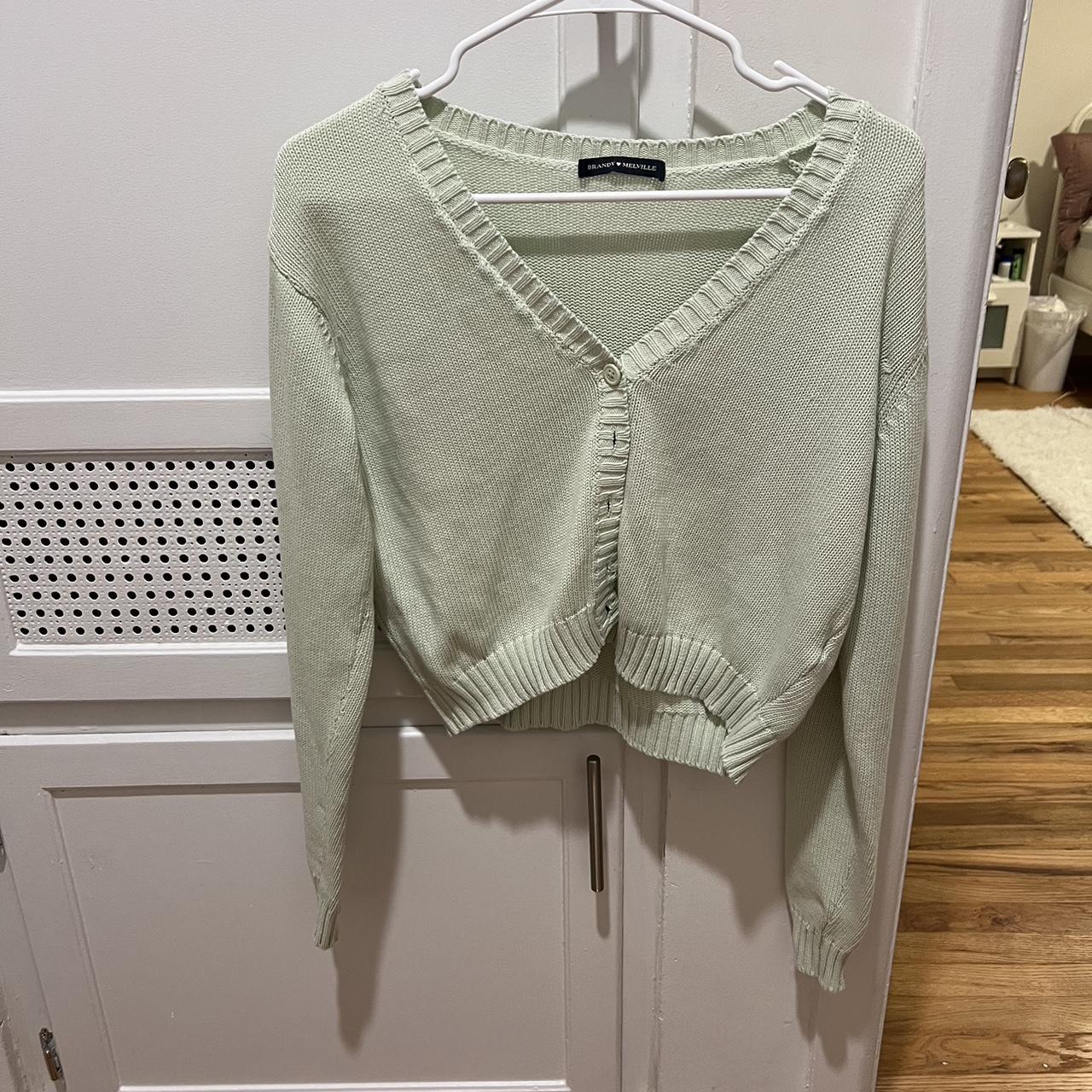 Brandy Melville Women's Green Cardigan | Depop