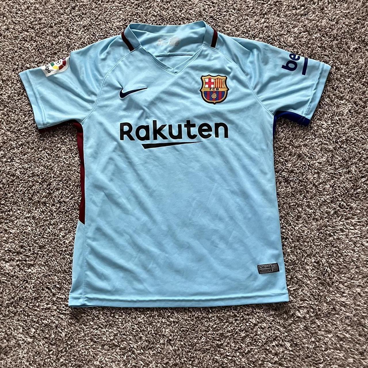 Nike 2017-2018 Barcelona Away Football Soccer T-Shirt Jersey (Kids)